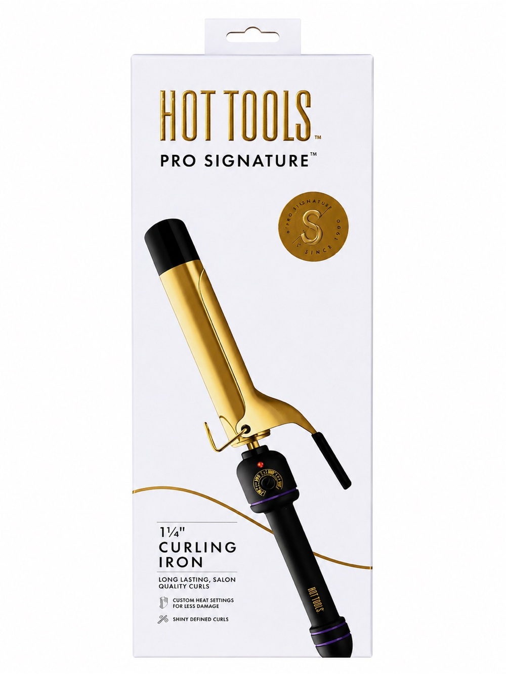 HOT TOOLS Pro Signature 1¼" Gold Curling Iron - Black Handle